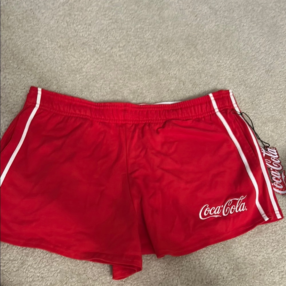Coca Cola Red Athletic Shorts with White Trim